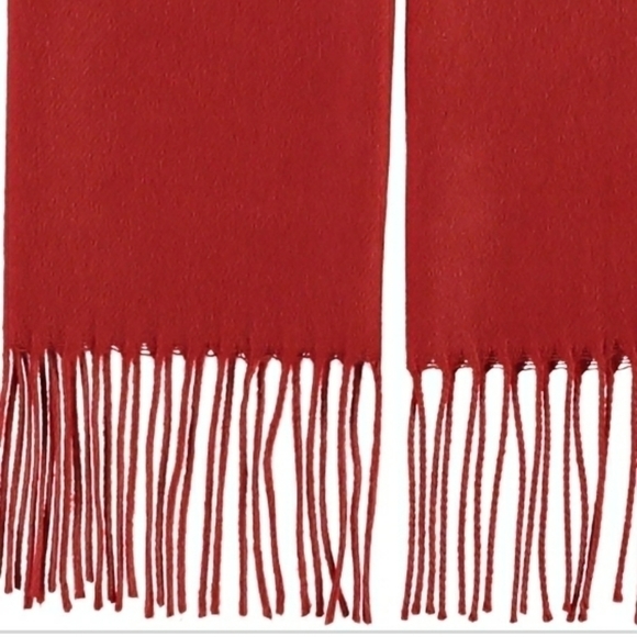 cashmink V. Fraas Soft, Deep Red Fringe Scarf - Picture 8 of 11